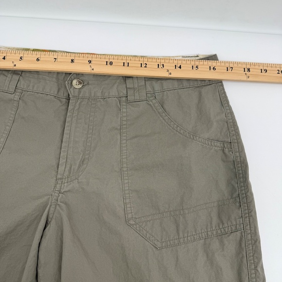 Columbia Capris Women 10 Green Pants Outdoor Lightweight Cotton Pockets 90s Y2K - Picture 7 of 11